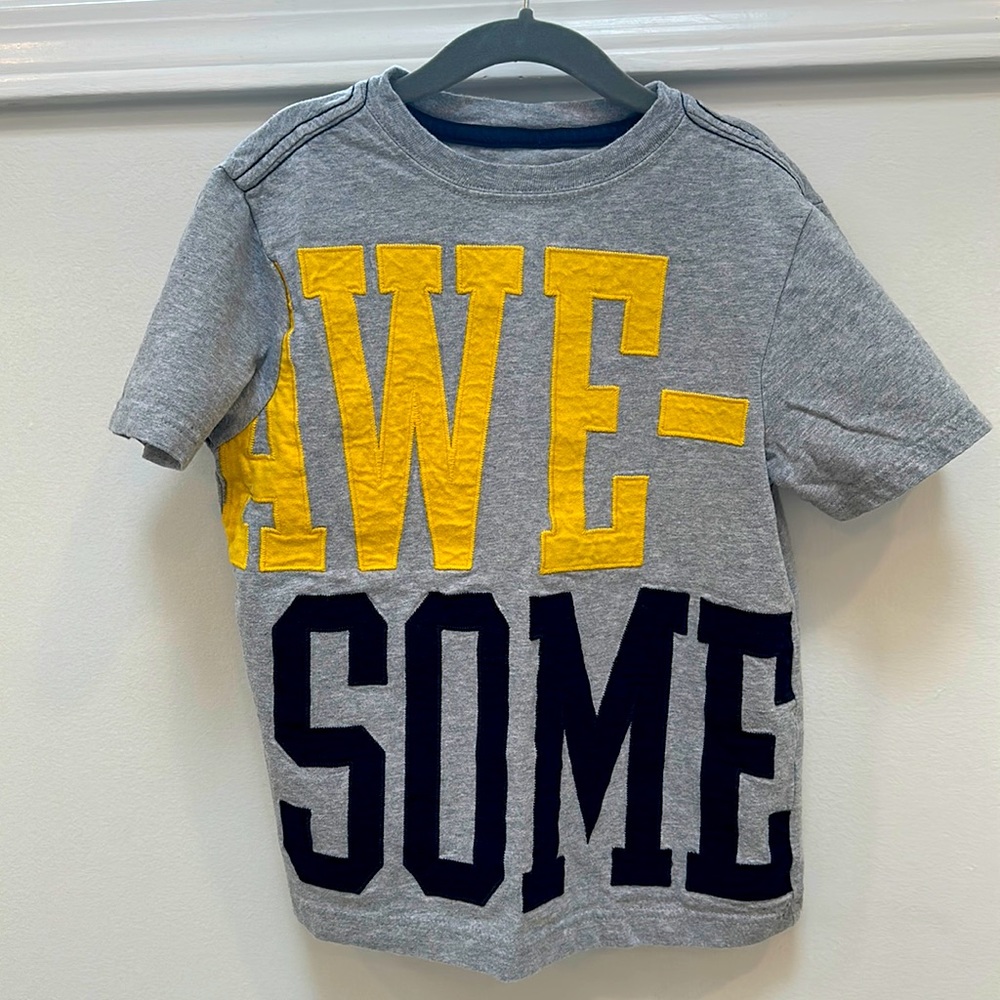 Boys size 7 Gymboree t-shirt gray,yellow and blue shirt